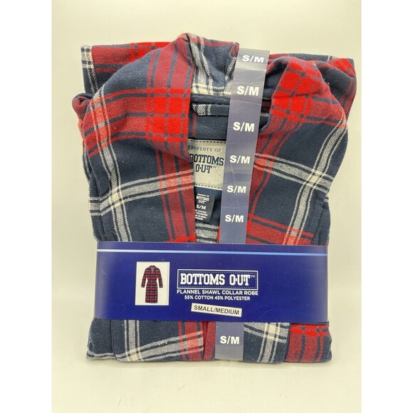 Bottoms Out Flannel Shawl Collar Robe Men’s Small Medium NWT - Picture 4 of 10